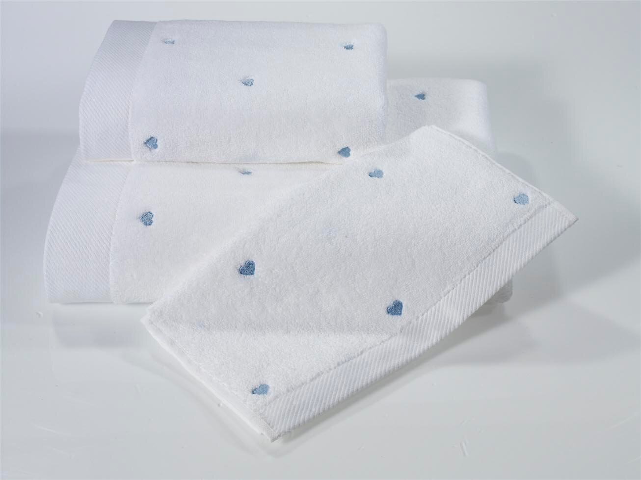 Soft cotton Полотенце Adelia цвет: белый, голубой (50х100 см)