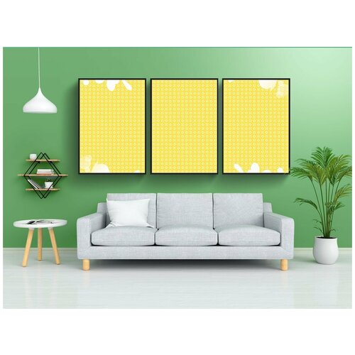 фото Набор модулных постеров для интерьера "задний план, водоворот, желтый" 60x90 см. в тубусе, без рамки lotsprints