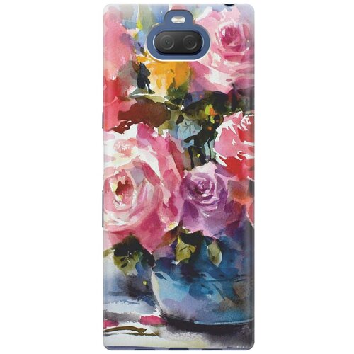 фото Re:pa накладка transparent для sony xperia 10 / xa3 с принтом "акварельный букет цветов"