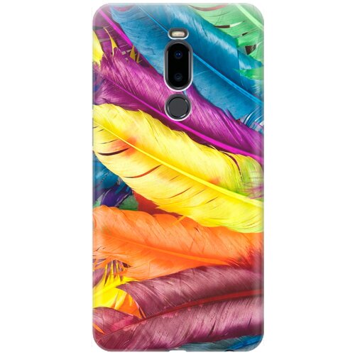 фото Re:pa накладка transparent для meizu note 8 с принтом "разноцветные перья"