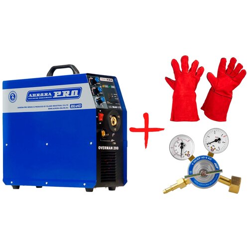 Сварочный аппарат инверторного типа Aurora OVERMAN 200 Регулятор расхода газа и Краги 3380000₽