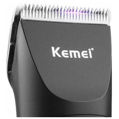 Машинка для стрижки волос, бороды и усов беспроводная профессиональная Kemei KM-3707, серебристый, 1 шт.