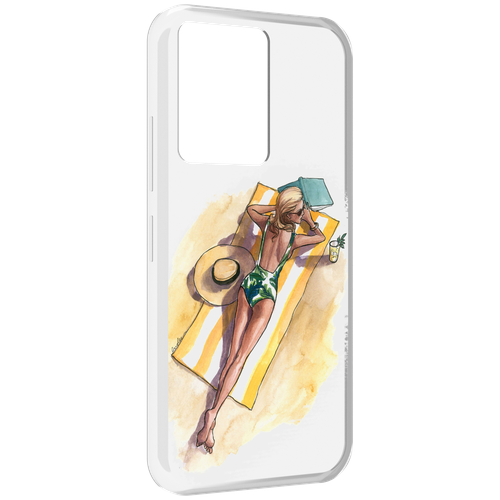 Чехол MyPads девушка на пляже женский для Infinix Note 12 5G X671 / Note 12 Pro 5G задняя-панель-накладка-бампер