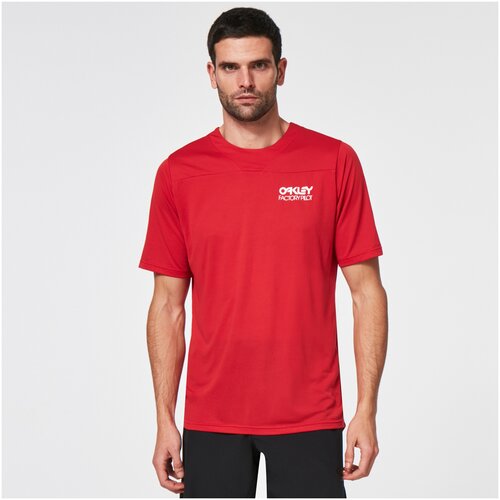 Футболка Oakley Cascade Trail Tee, силуэт прямой, влагоотводящий материал, дополнительная вентиляция, размер XL, красный