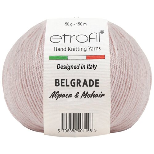 Пряжа для вязания Etrofil 'BELGRADE' 50гр 125м (10% кид мохер, 5% беби альпака, 55% полиамид, 30% вискоза) (01010 розовый), 10 мотков