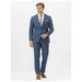 Костюм Marc de Cler, пиджак и брюки, классический стиль, полуприлегающий силуэт, однобортная, карманы, размер 182-46, синий