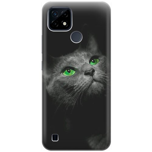 фото Силиконовый чехол на realme c21 / рилми с21 с принтом "зеленоглазая кошка" re:pa