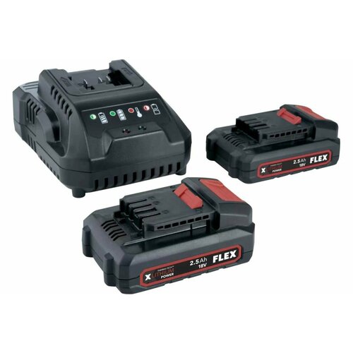 Комплект из зарядного устройства 18.0 В и двух аккумуляторов 2.5 Ач 18.0 В P-Set 22 Q FLEX комплект из двух аккумуляторов digicare plg bt302 и зарядного устройства powercam ii