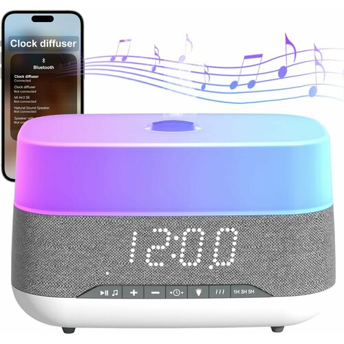 Диффузор - увлажнитель с динамиком Bluetooth будильник 300 мл r с 7-цветной подсветкой 449000₽