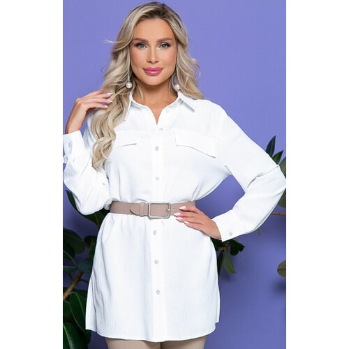 фото Рубашка , размер 48, белый бизнес стиль