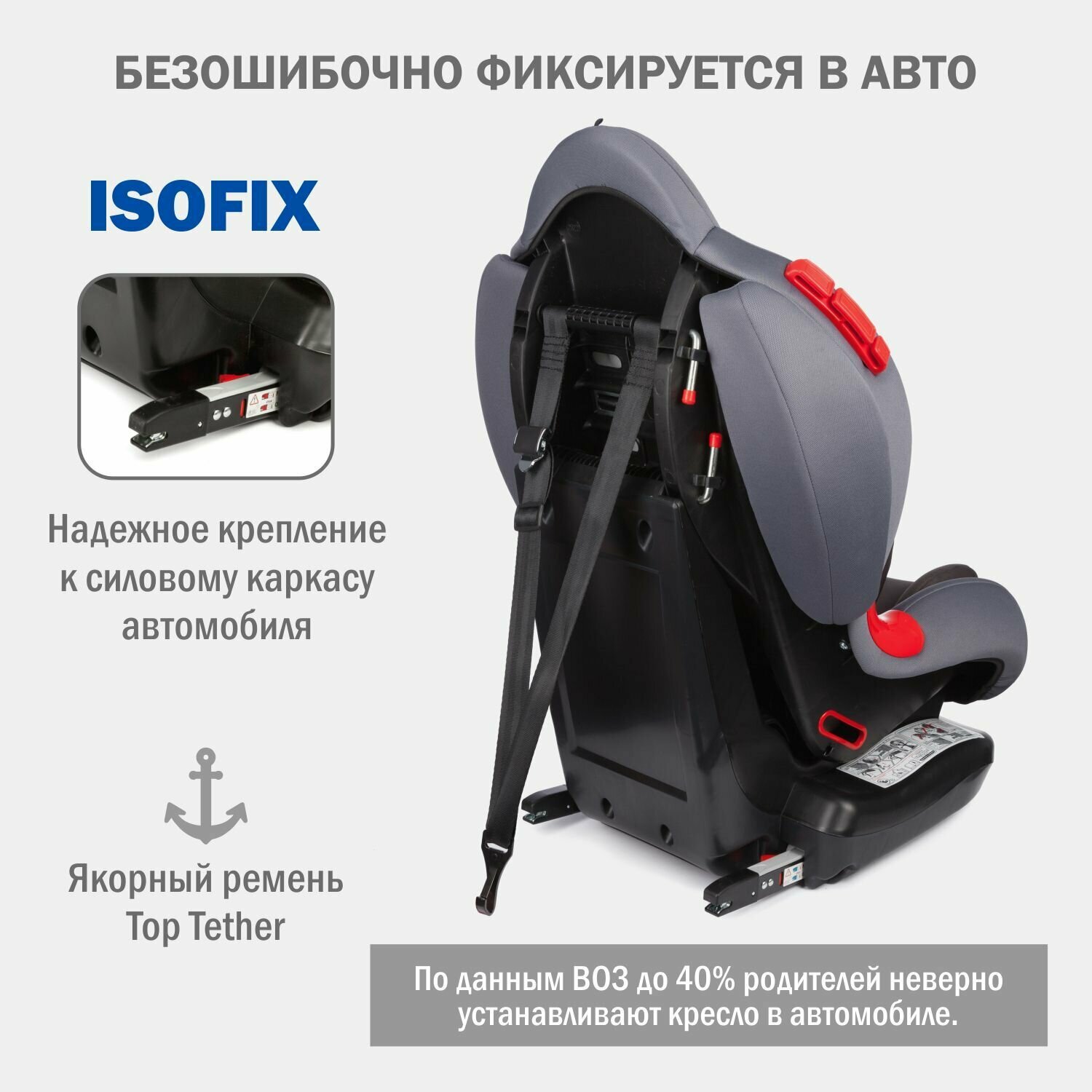 Автокресло группа 1/2 (9-25 кг) Siger Кокон-Isofix