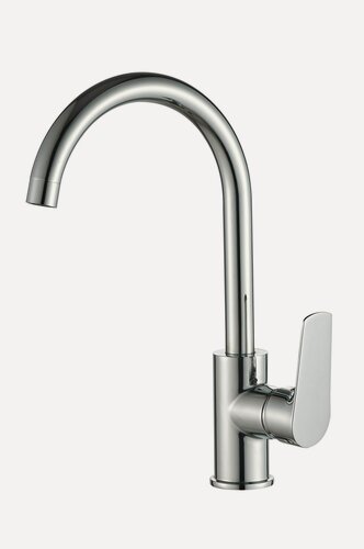 Изображение товара VODA. Смеситель для кухни и мойки с высоким поворотным R-изливом, хром, 5 лет гарантия