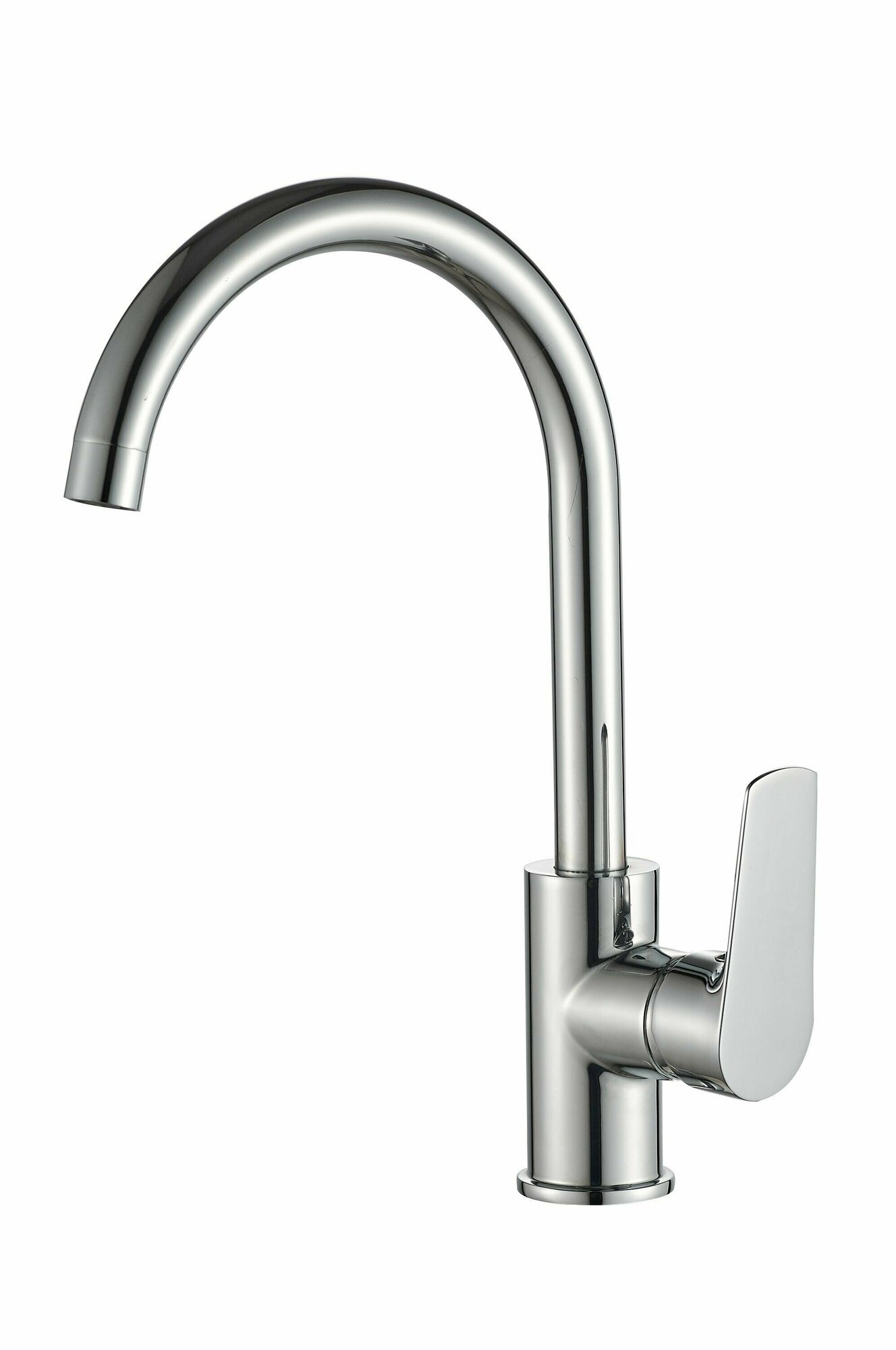 фото VODA. Смеситель для кухни и мойки с высоким поворотным R-изливом, хром, 5 лет гарантия