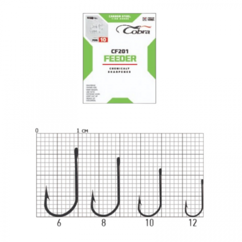 фото Крючки cobra feeder classic сер. cf201 разм. 008 10шт