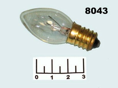 Лампа 220V 7W E14 свеча прозрачная Camelion (DP-704)