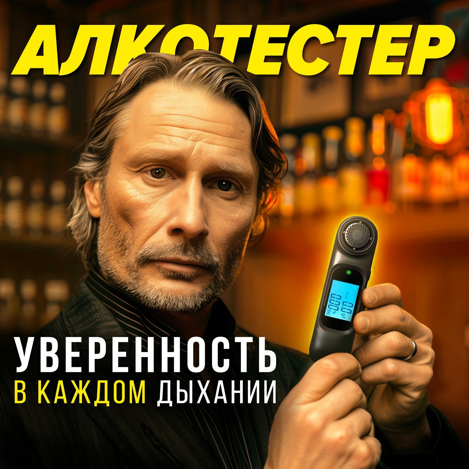 Алкотестер профессиональный, персональный для водителей гибдд, без мундштука и насадок