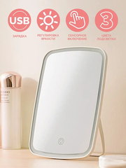 Зеркало с подсветкой с 3 режима света Xiaomi Jordan Judy Led Makeup, косметическое для макияжа