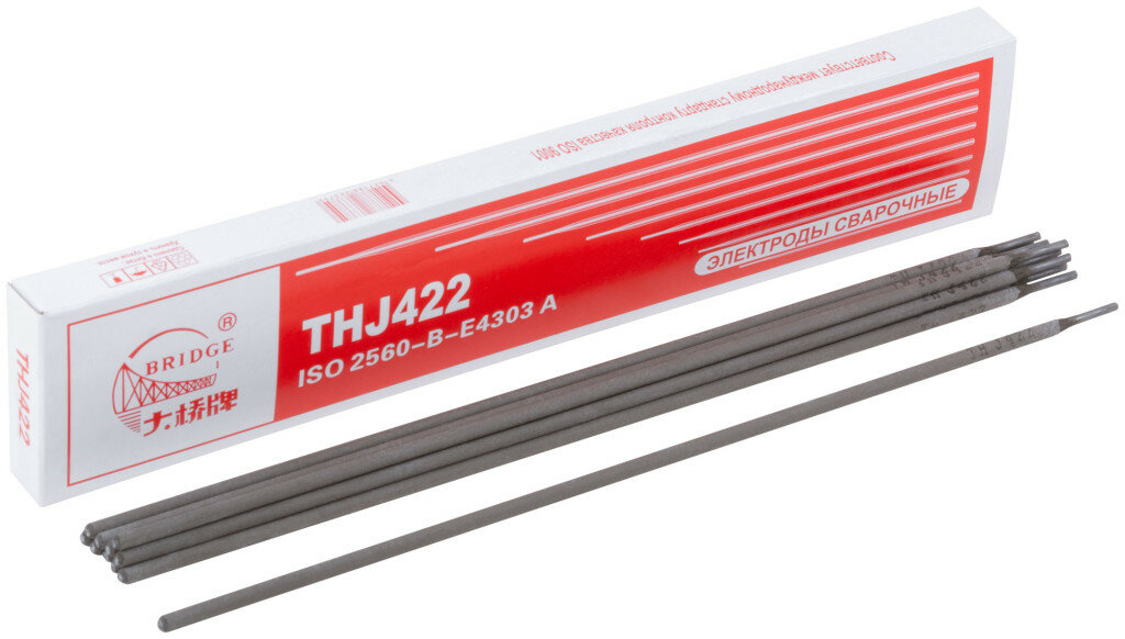 Электроды thj422 "bridge" для низкоуглеродистых сталей 2,5 мм х 300 мм (коробка 1 кг)