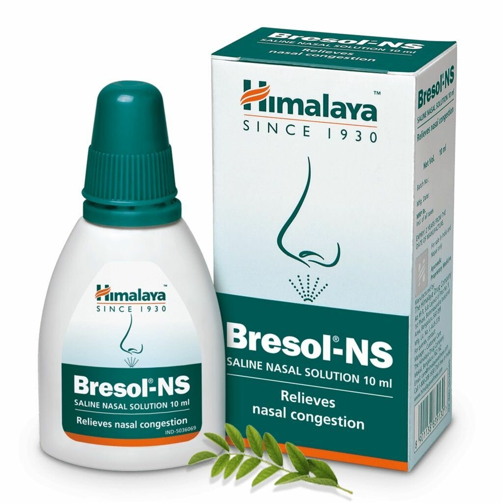 Растворы Для Промывания Носа Капли-спрей для носа Бресол-НС (Bresol-NS Himalaya) сухость слизистой, заложенность носа, аллергия, простуда, инфекции верхних дыхательных путей 10 мл