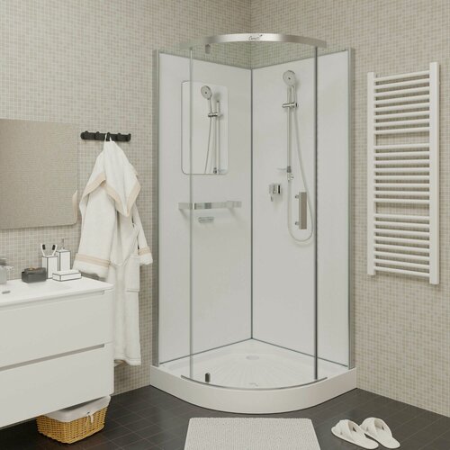 Изображение товара Душевая кабина Ceruttispa KORRA90T (90х90х205), с низким поддоном, без крыши, профиль хром, стекло прозрачное