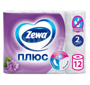 Zewa туалетная бумага плюс 2-х слойная сирень 12шт