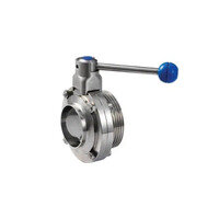 Затвор дисковый нержавеющий (AISI304) DN50, типа сварка-резьба, DIN TLSD050WTS TITAN LOCK