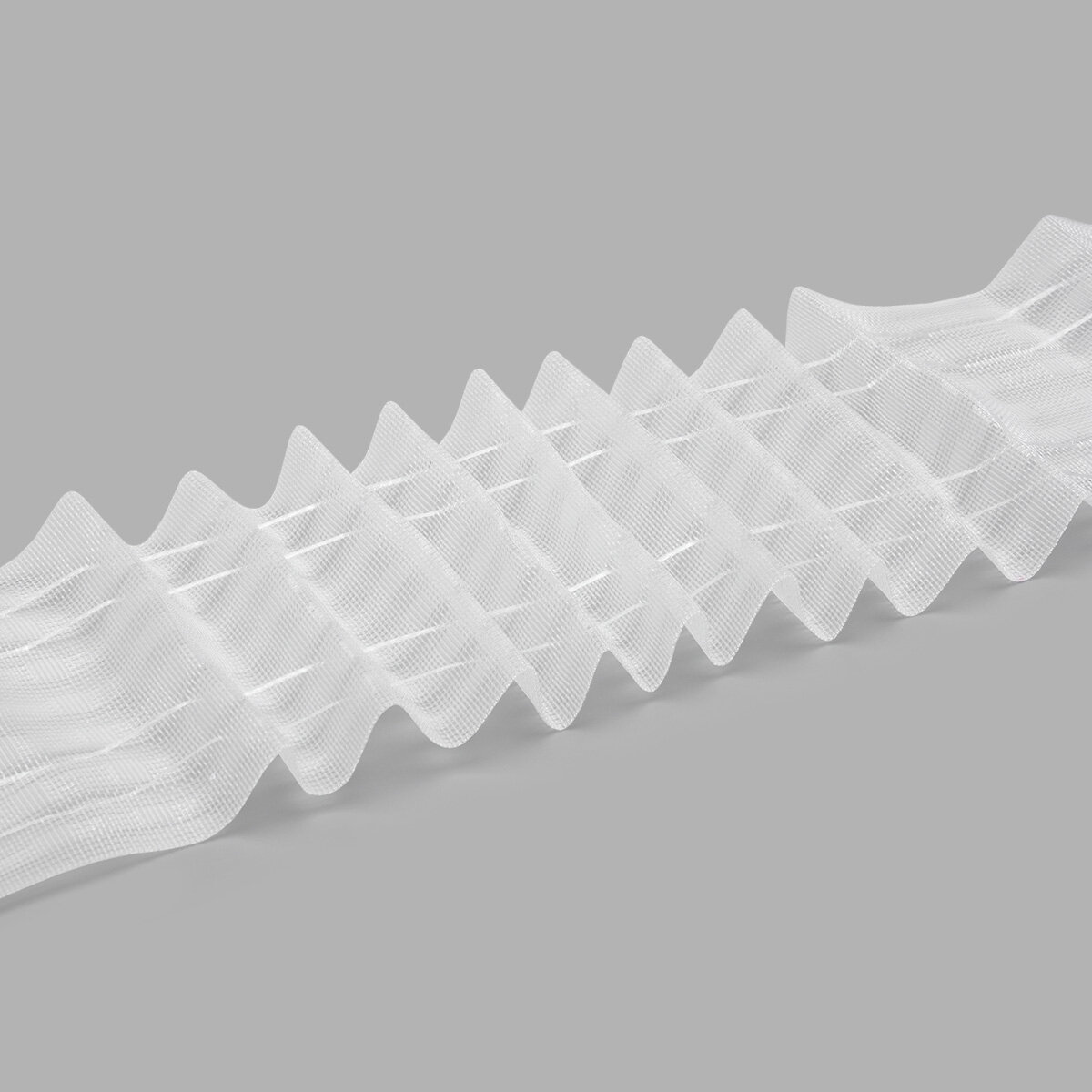 Шторная лента с петлями для крючков 75см*50м 'Параллельная складка' 7 рядов петель 4 шнура прозрачная Айрис