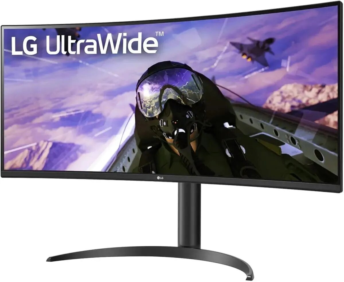 Монитор 34" LG 34WP65C-B, 3440x1440, 21:9, 160 Гц, изогнутый, черный — фото 1