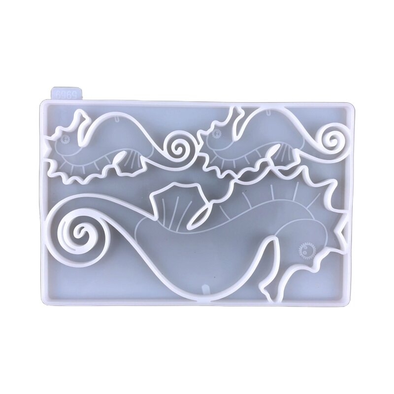 Подвесная эпоксидная форма для украшения стен в виде морского конька 5959-Прозрачная