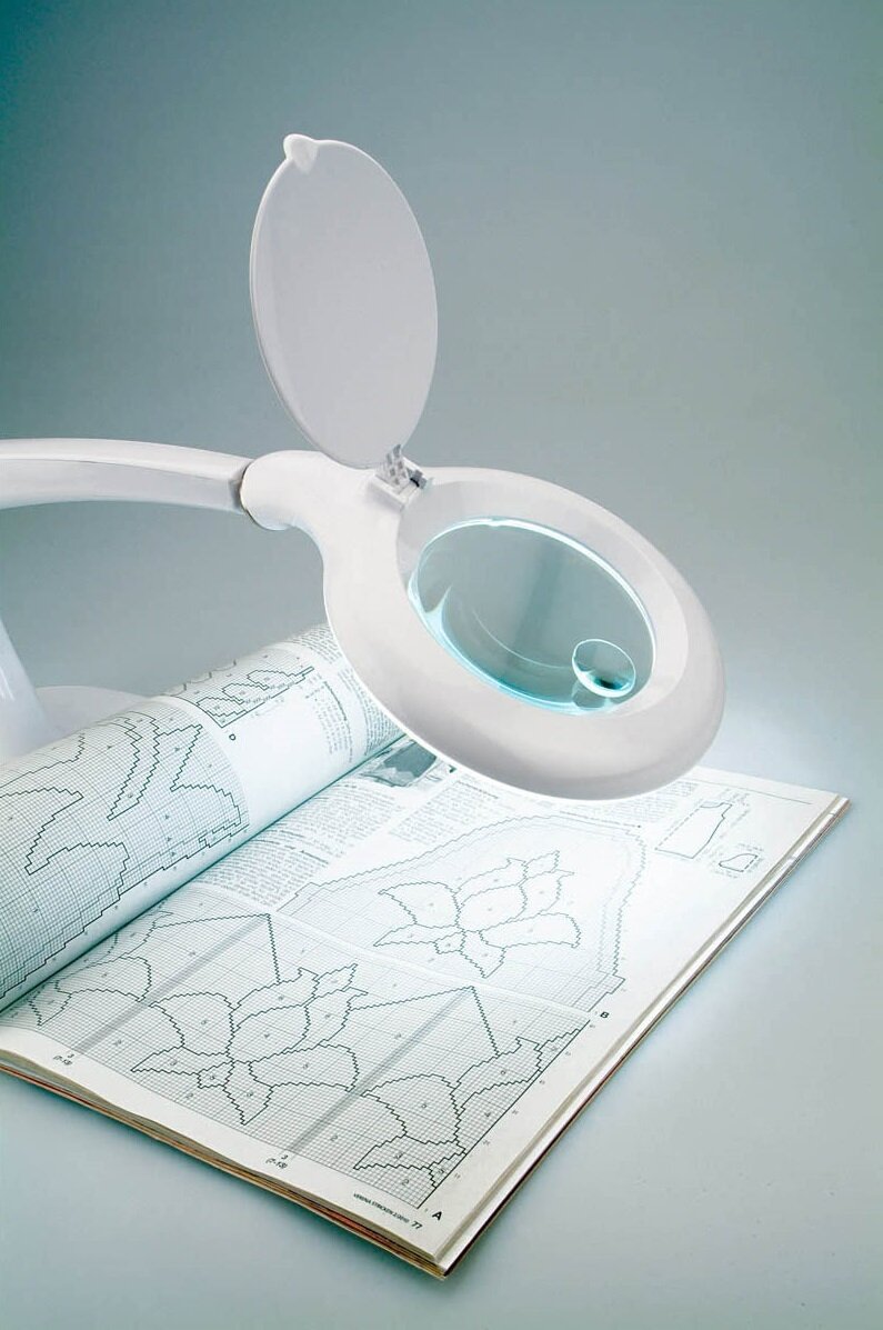 Уценка! Лупа с подсветкой настольная Prym на подставке h 44 см d 9.5 см (НЕТ лампы)