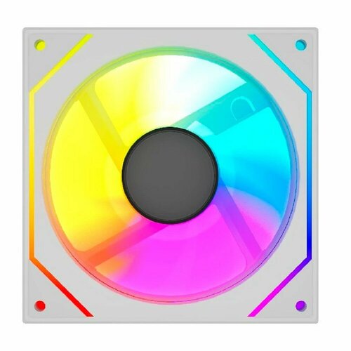 Powercase Вентиляторы Вентилятор M52-12W ARGB White120x120x25mm PWM, 100шт. кор, 4pin PWM M+F + 3pin ARGB M+F , 600-1800±10% об мин Bulk