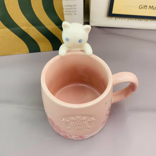 Керамическая кружка Starbucks Цветение вишни Кот