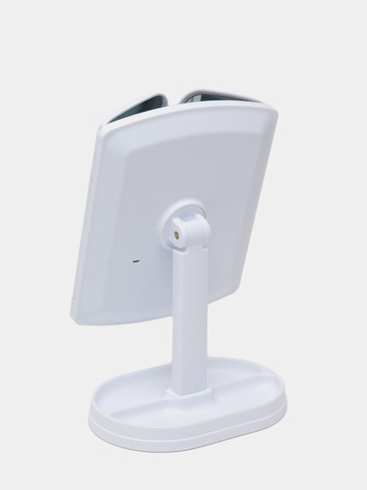 Косметическое зеркало с LED-подсветкой, тройное складное, сенсорное управление, USB — фото 1