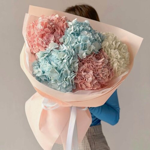 Изображение товара Букет из гортензий 5 шт, красивый букет цветов, шикарный, премиум цветы, премиум букет