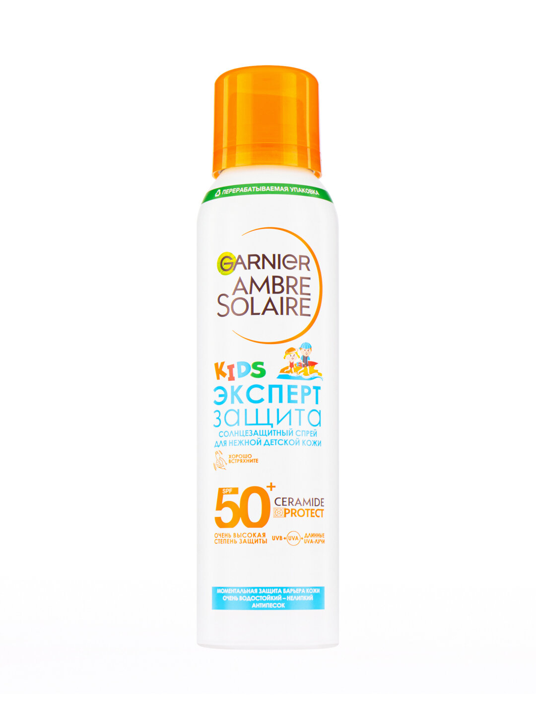 Спрей GARNIER AMBRE SOLAIRE АнтиПесок, для детей, SPF50+, 150 мл — фото 1
