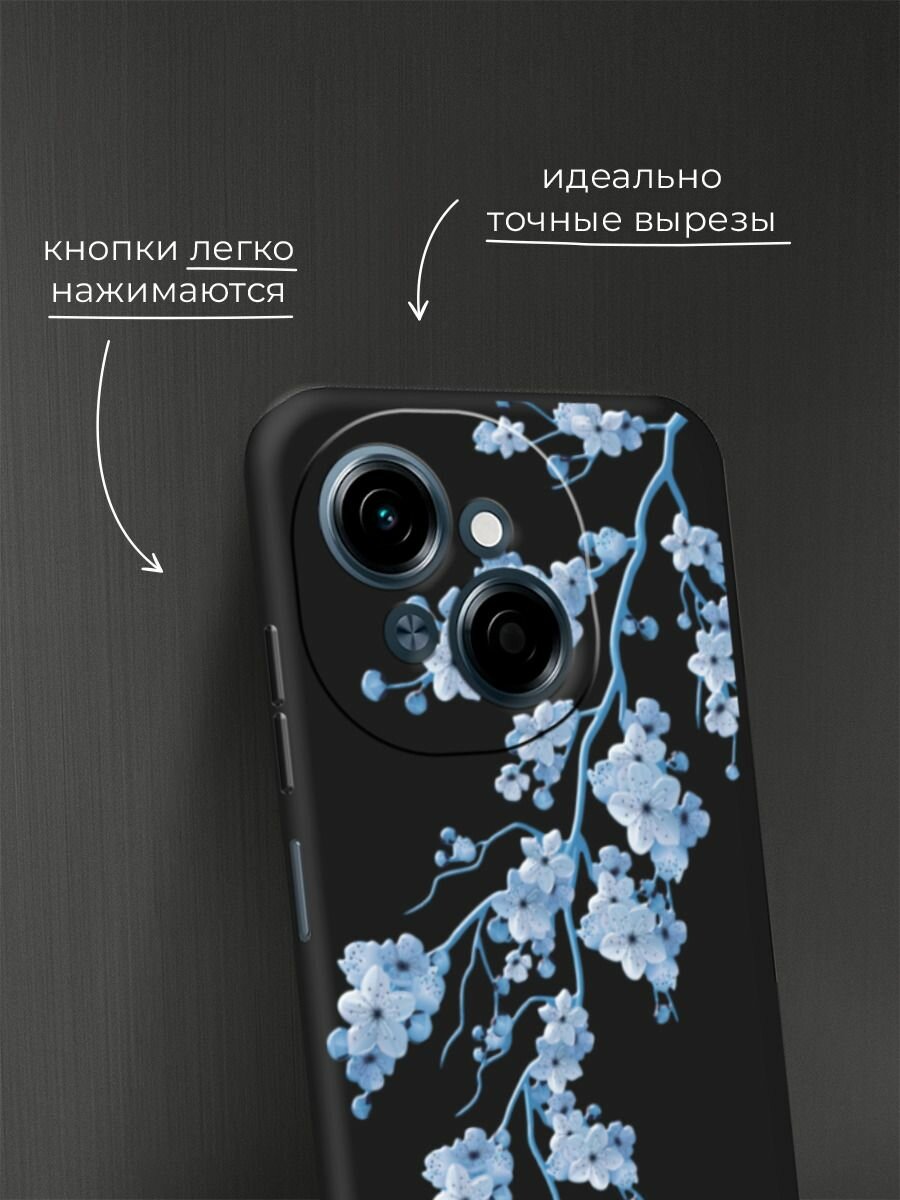 Чехол на Tecno Spark Go 1/Tecno POP 9 / Техно Спарк Го 1/Техно ПОП 9 с принтом Голубая сакура 2 — фото 1