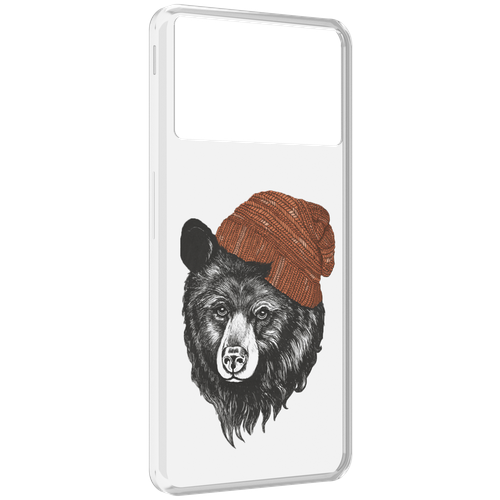 Чехол MyPads Медведь в шапке 2 для ZTE Nubia Z40S Pro задняя-панель-накладка-бампер