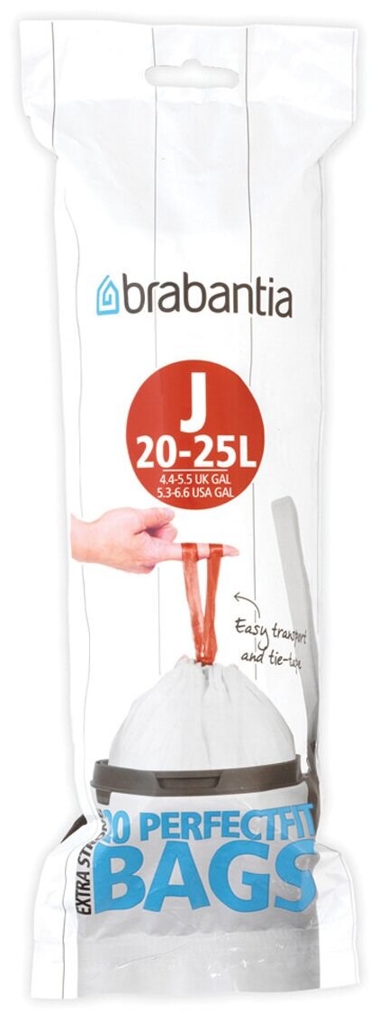 Пакет пластиковый J (23 л), 20 шт 115585 Brabantia