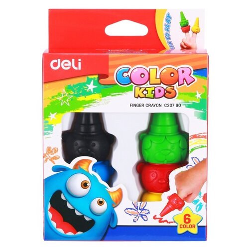 Deli Восковые пальчиковые мелки Color Kids 6 цветов разноцветный