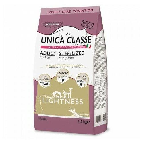 UNICA Adult Sterilized Lightness Сухой корм для стерилизованных кошек, с уткой, 1,5 кг