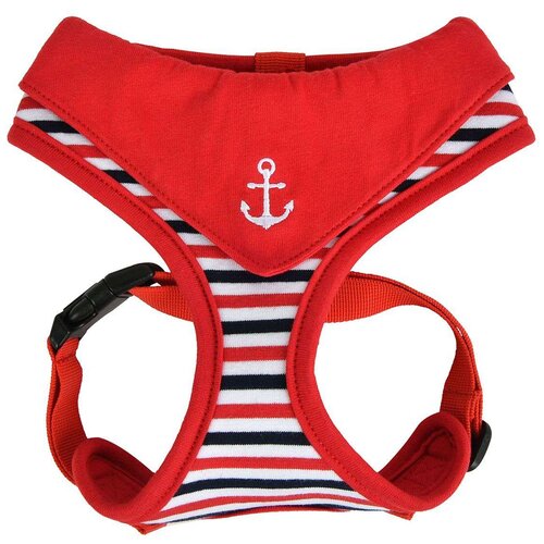 Шлейка Puppia Seaman harness A, обхват шеи 40 см, красный, L