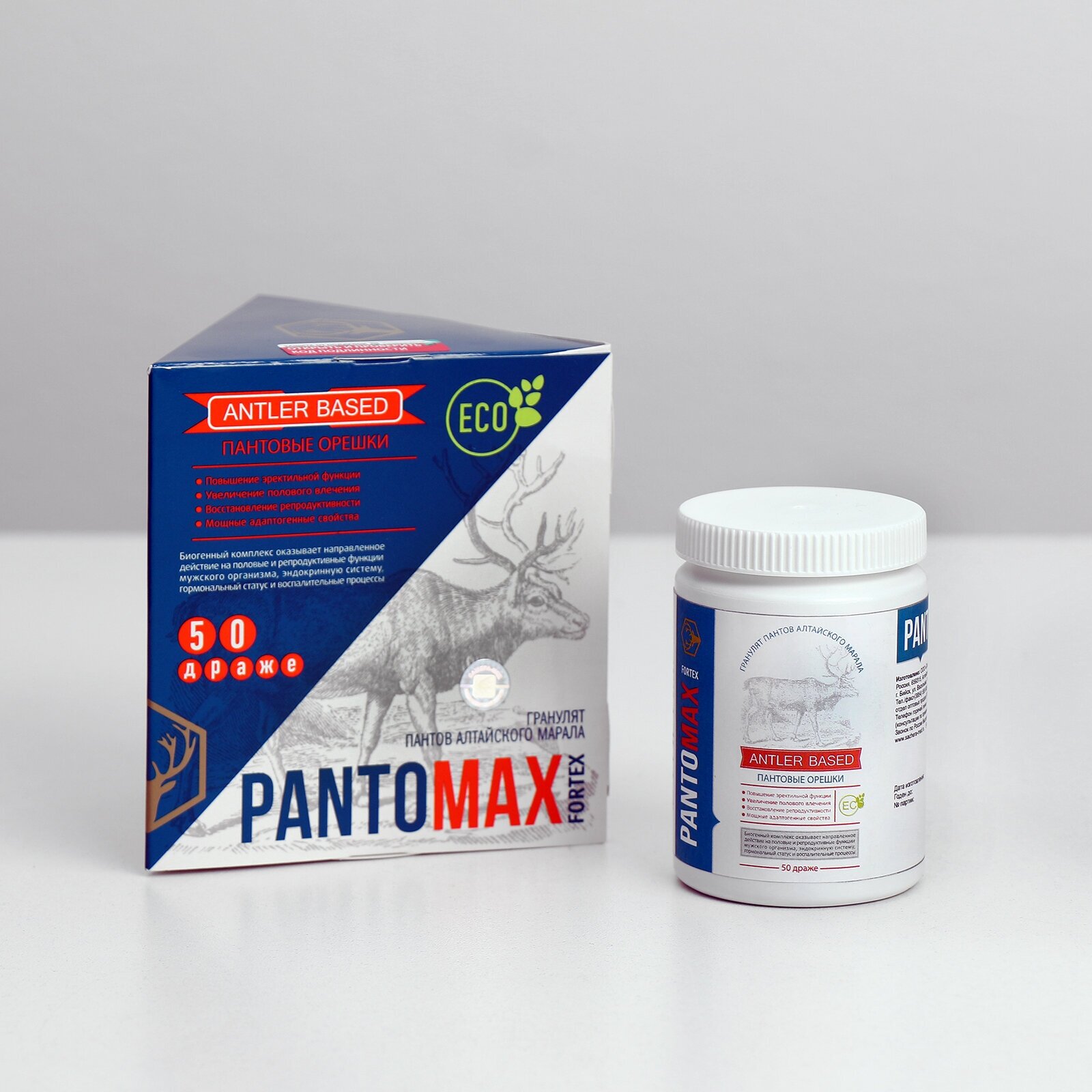 Биогенный комплекс Pantomax fortex для мужского здоровья 50 драже