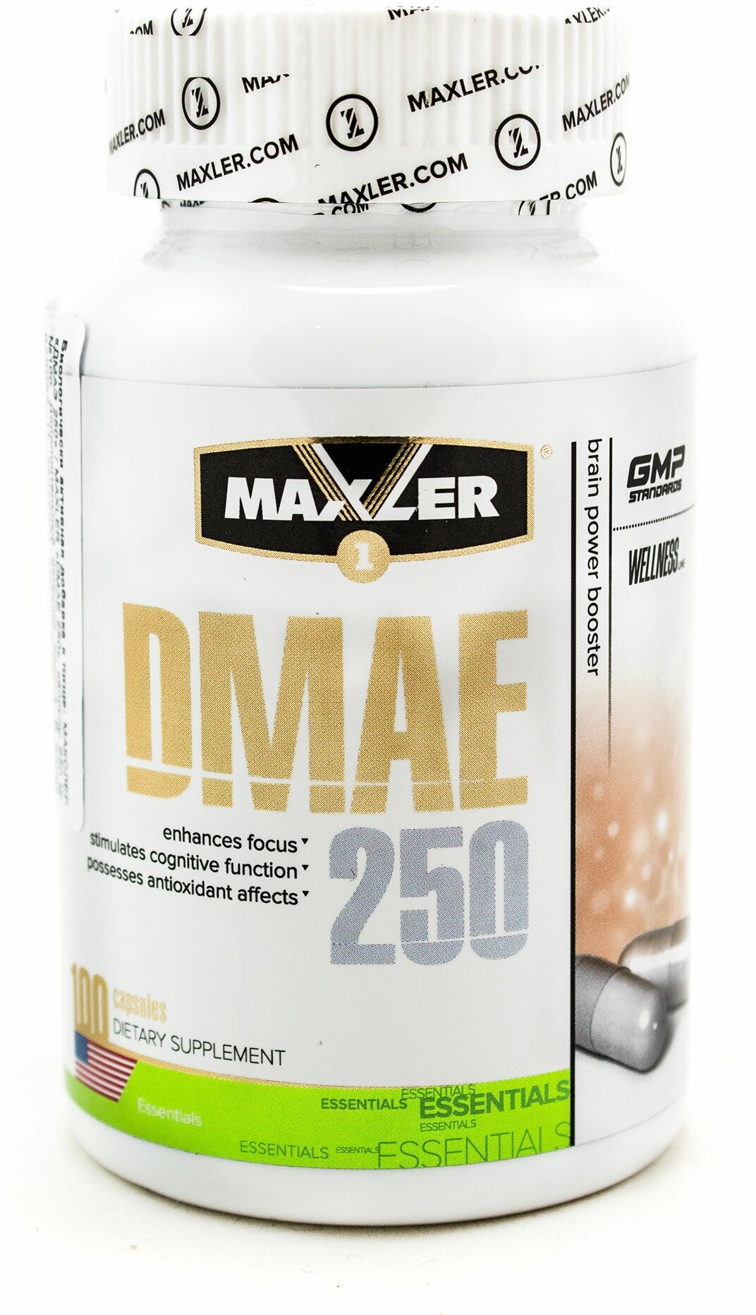 MAXLER DMAE капс., 250 мл, 140 г, 100 шт.