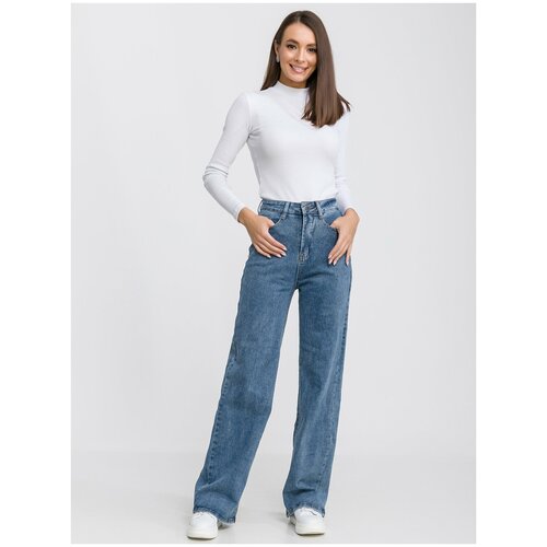 Джинсы широкие  MKJeans, трапеция, размер 30, синий