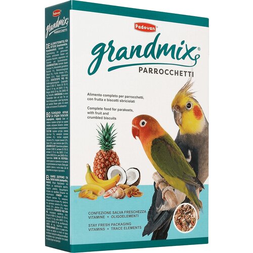 Корм Padovan Grandmix Parrocchetti для средних попугаев, 400 г