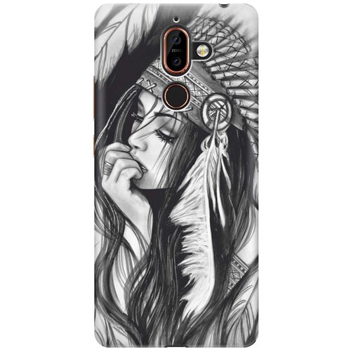 фото Re:pa накладка transparent для nokia 7 plus с принтом "эскиз девушки"