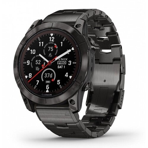 Garmin Fenix 7X Pro Sapphire Solar Edition Титановый угольно-серый корпус с DLC-покрытием и титановым браслетом (010-02778-30)