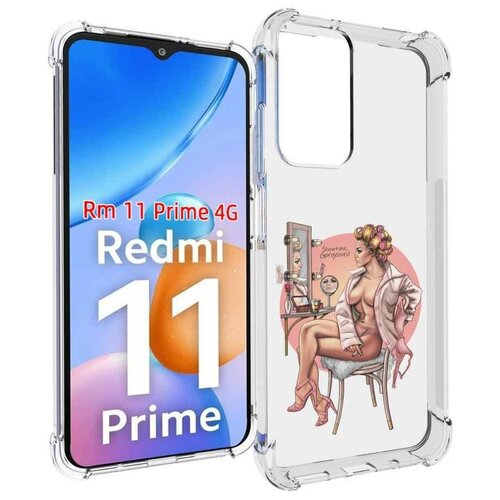 Чехол MyPads красивая-девушка-с-зеркалом женский для Xiaomi Redmi 11 Prime 4G задняя-панель-накладка-бампер чехол mypads спортивная девушка женский для xiaomi redmi 11 prime 4g задняя панель накладка бампер