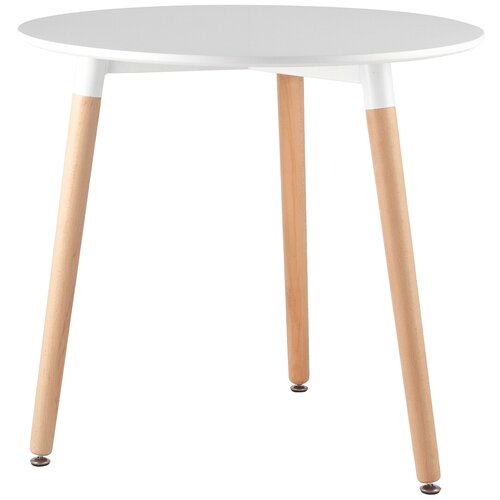 фото Стол кухонный stool group eames dst, d: 80 см, белый/бук