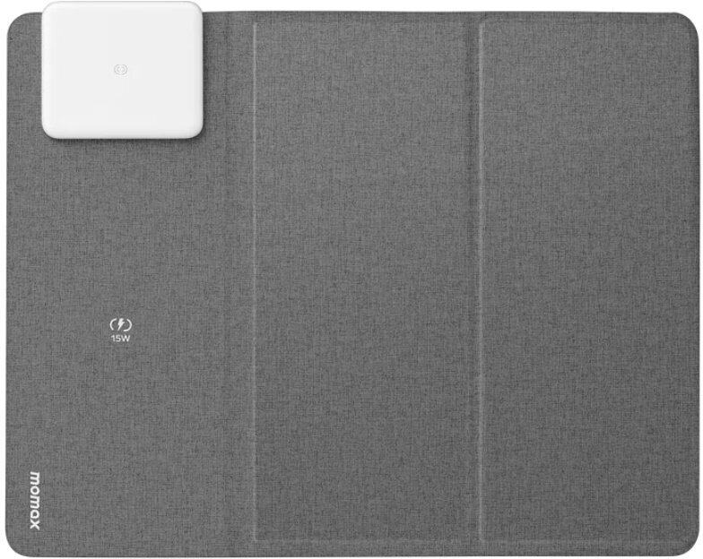 фото Коврик для мыши с беспроводной зарядкой Momax Q.Mouse Pad 3 2-in-1 Wireless Charging Mouse Pad 20W (QM3E), темно-серый